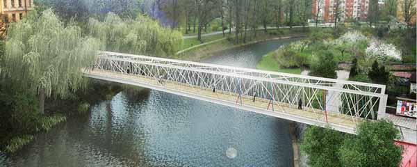 Komenského most v Jaroměři - soutěžní návrh - projekt č. 150